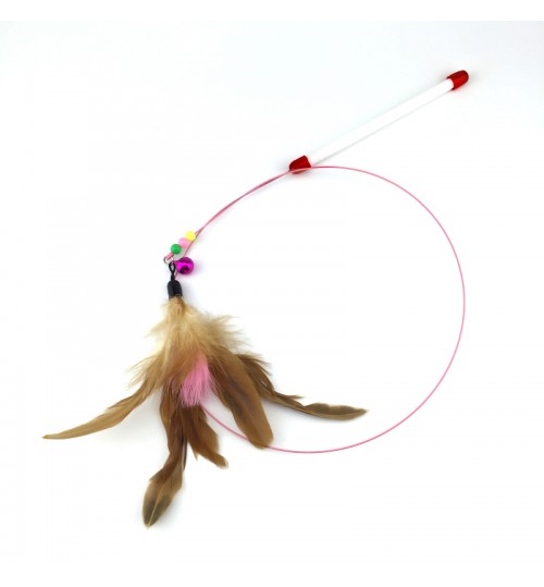 FAT MEOW LIVING (CHINA) - Pet Design Steel Wire Feather Teaser Wand Plastic Toy
