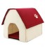 KDEAM - Pet Dog House Cat Puppy Dog Kennel Indoor Removable Bed Mat Green