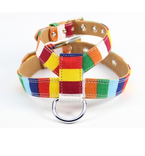 LASSIE - Pet Dog Accessories Canvas Pu Leather Colorful