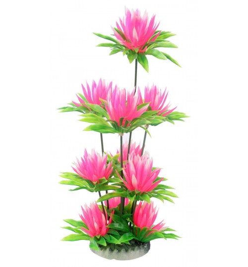 OEM - Decoration Plastic Sea Plants For Aquarium Fish Tank Pink Lotus