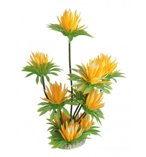 OEM - Decoration Plastic Sea Plants For Aquarium Fish Tank Yellow Lotus