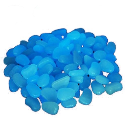 ATUO - Glow In The Dark Decorative Gravel Stones For Fish Tanks Blue