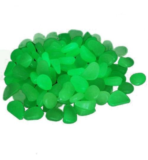 ATUO - Glow In The Dark Decorative Gravel Stones For Fish Tanks Green