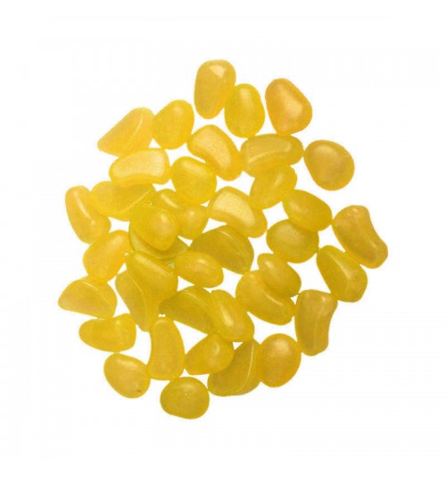 ATUO - Glow In The Dark Decorative Gravel Stones For Fish Tanks Yellow