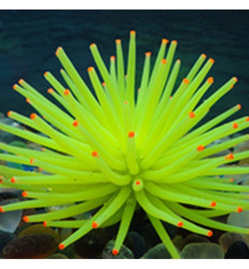 ATUO - Silicone Aquarium Fish Tank Artificial Coral Yellow